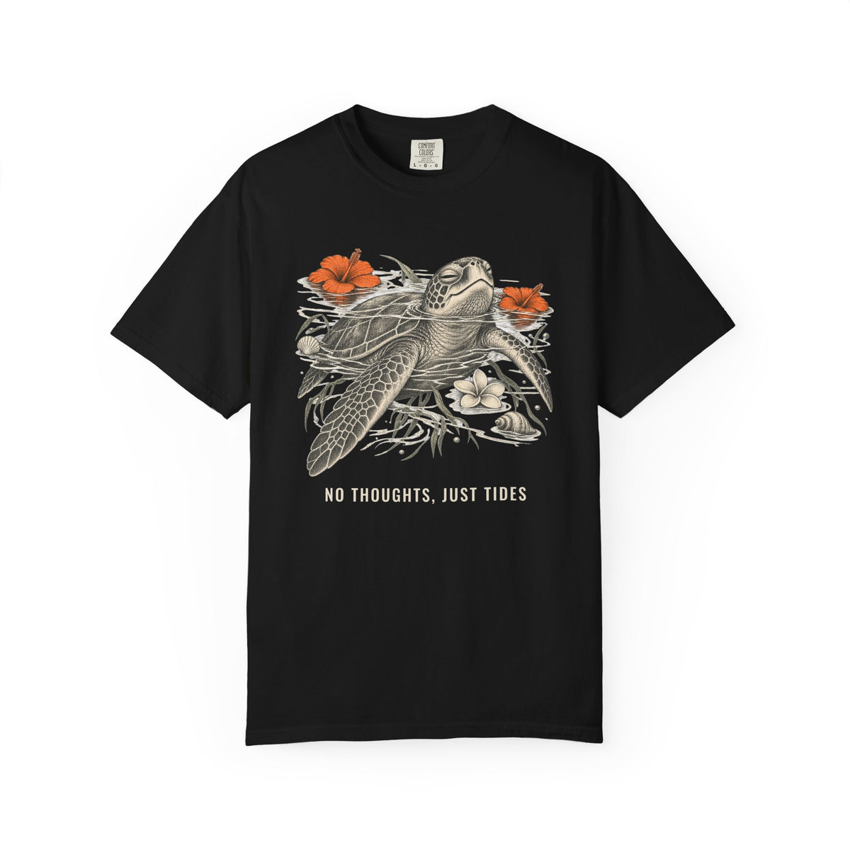 No Thoughts Just Tides Turtle Shirt | Vintage Sea Turtle Tee | Comfort Colors T-Shirt