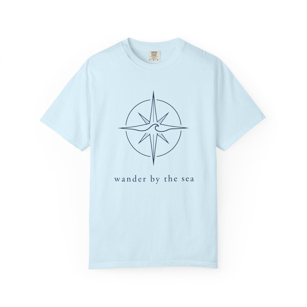 Wander By The Sea Tee | Compass Rose Nautical Shirt | Minimalist Travel T-Shirt | Comfort Colors Seafoam