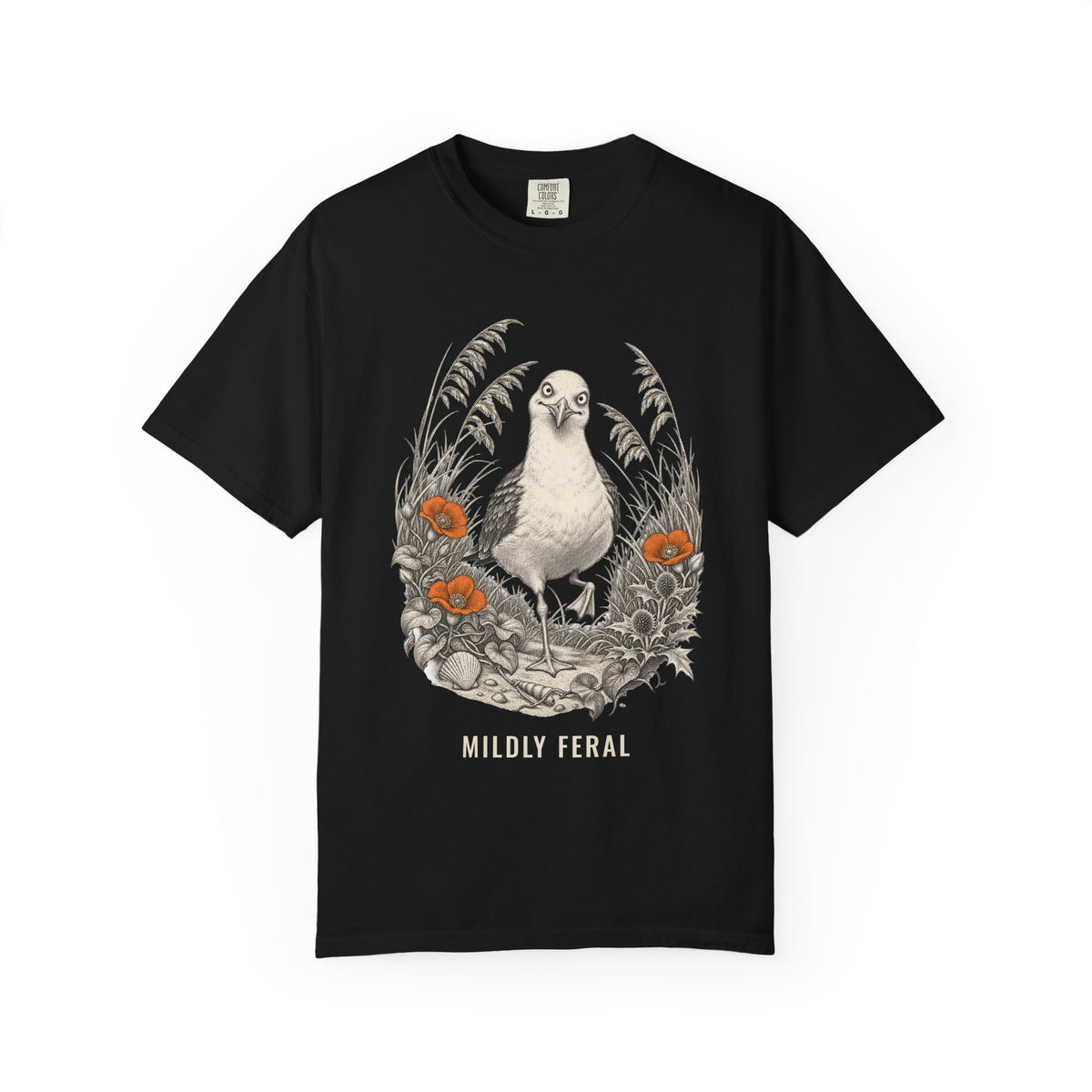 Mildly Feral Seagull Shirt | Vintage Etched Funny Bird Tee | Comfort Colors T-Shirt