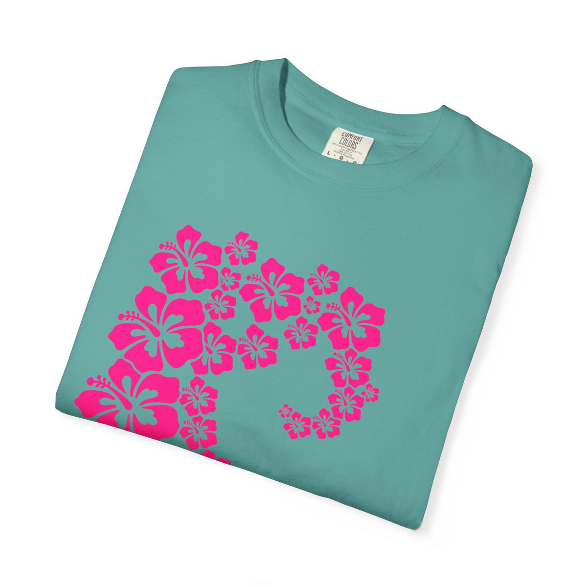 Hibiscus Wave Tee | Pink Flower Wave Shirt | Tropical Hawaiian Hibiscus T-Shirt | Comfort Colors