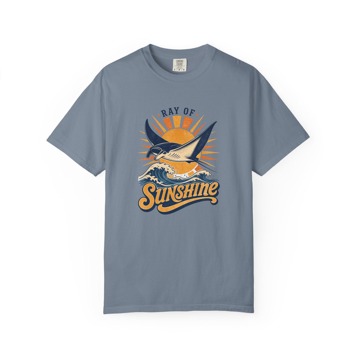 Ray Of Sunshine Tee | Manta Ray Shirt | Retro Beach T-Shirt | Comfort Colors Gift