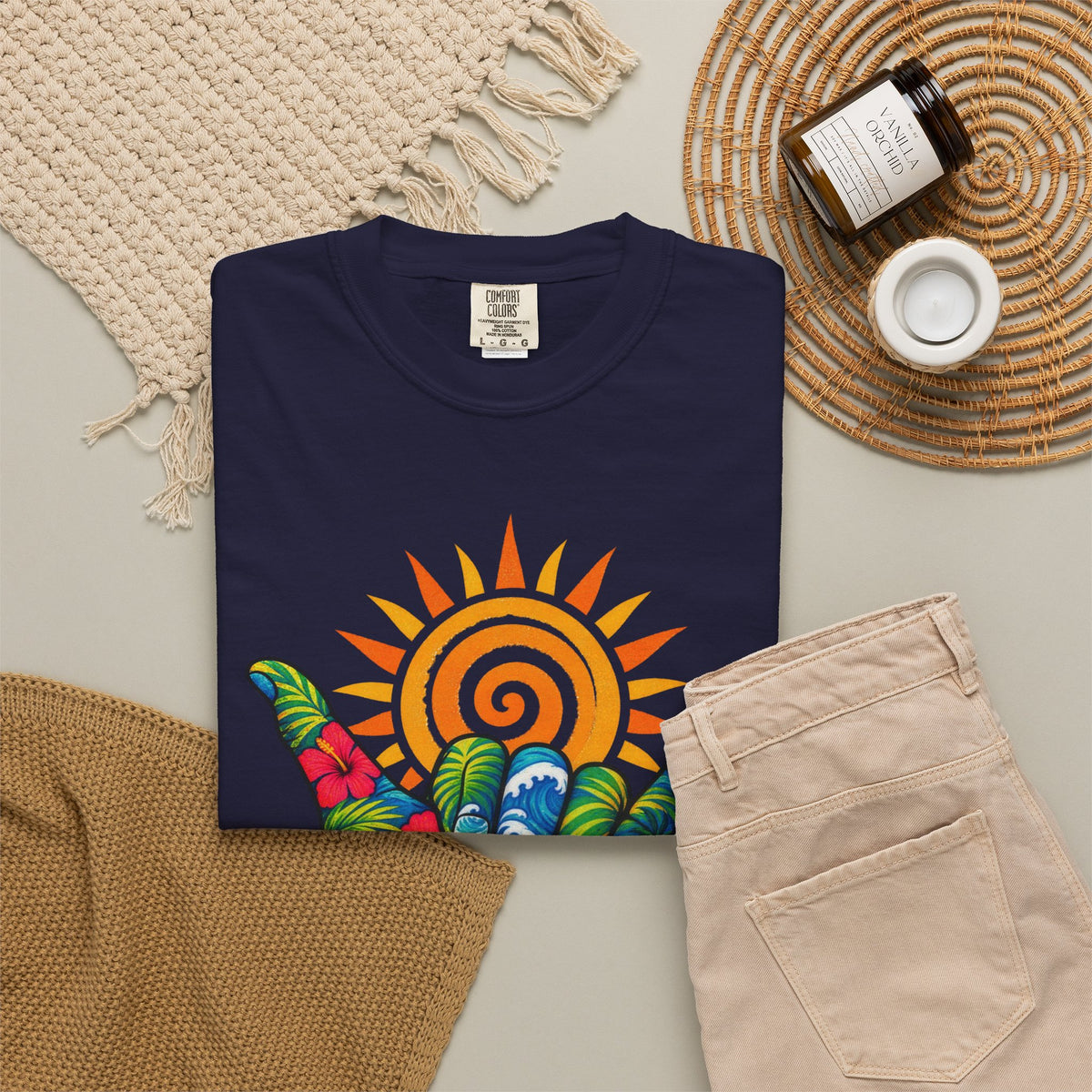 Hang Loose Tee | Shaka Surf Shirt | Retro Beach T-Shirt | Comfort Colors