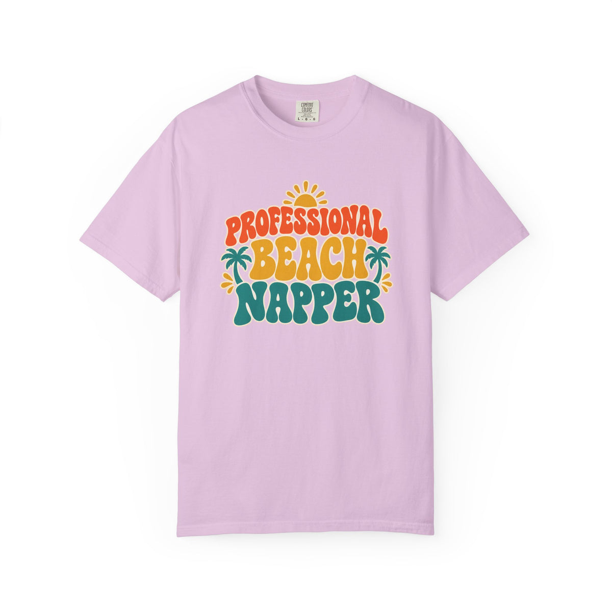 Professional Beach Napper Tee | Funny Beach Shirt | Retro Sun & Palm Vacation T-Shirt | Comfort Colors Beach Gift