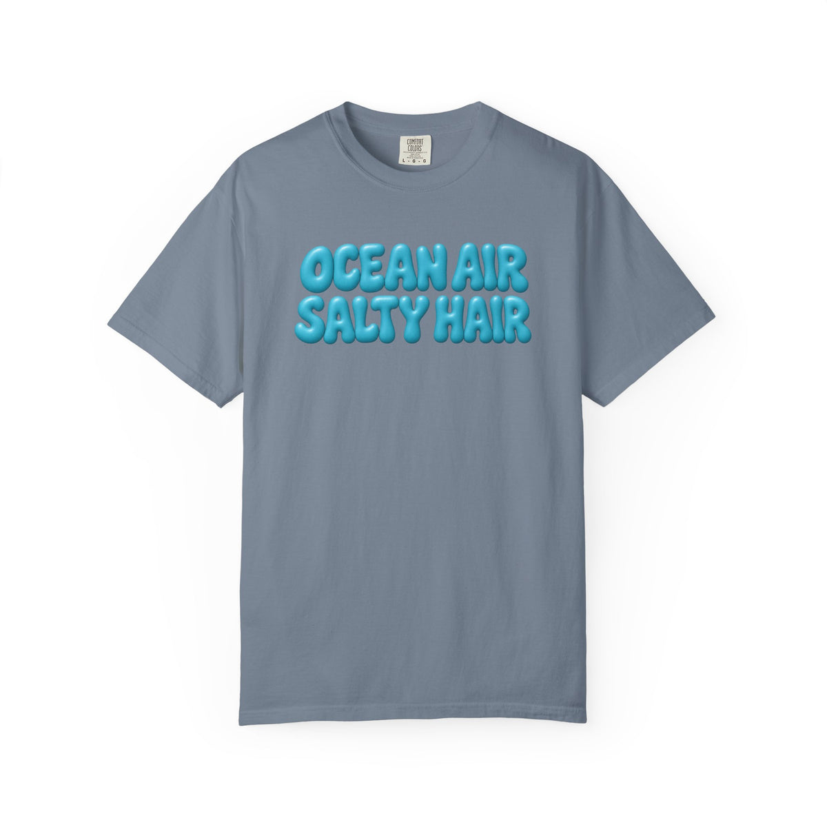 Ocean Air Salty Hair Tee | Puffy Retro Beach T-Shirt | Summer Beach Girl Shirt | Comfort Colors White