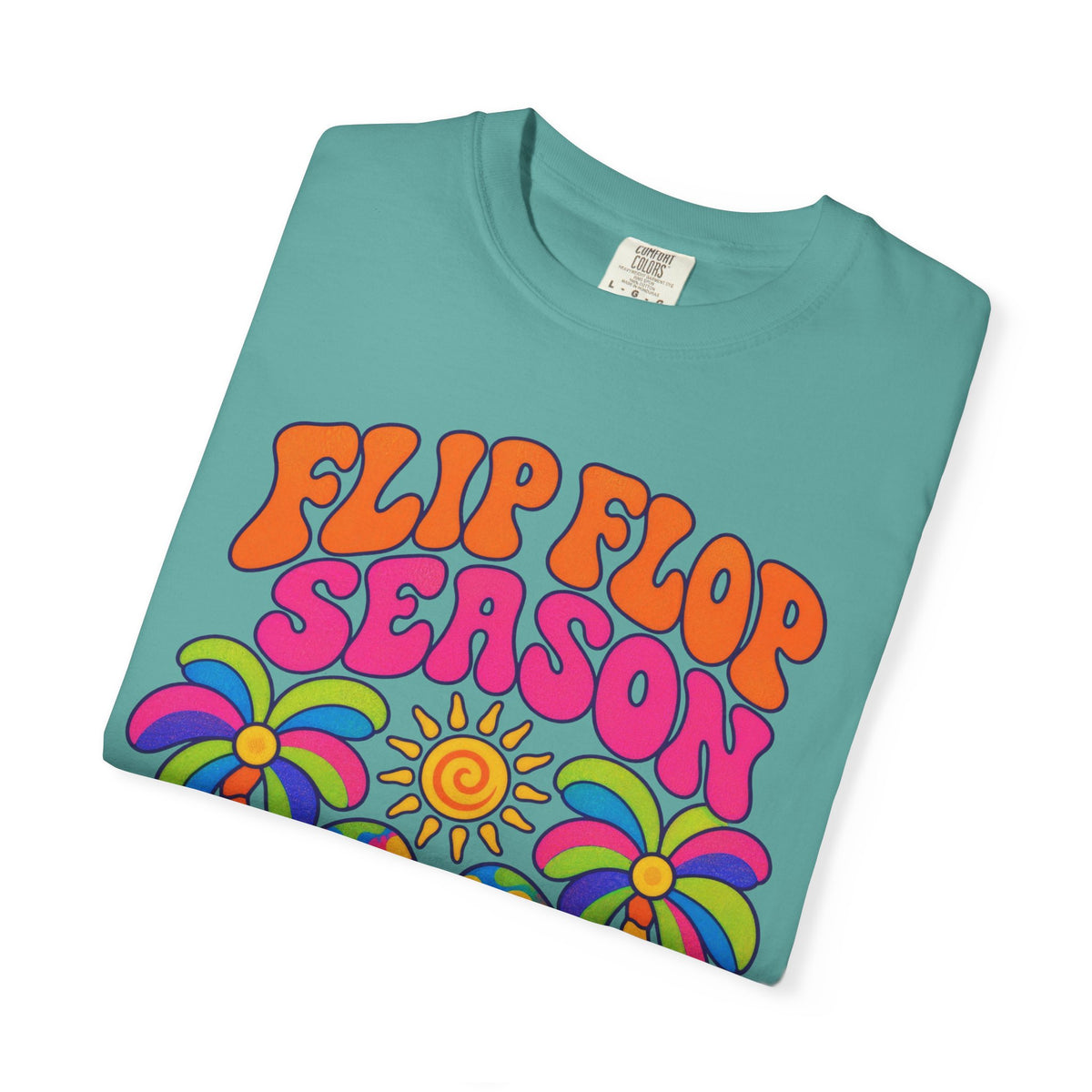 Flip Flop Season Tee | Summer Beach Shirt | Colorful Sandals T-Shirt | Comfort Colors
