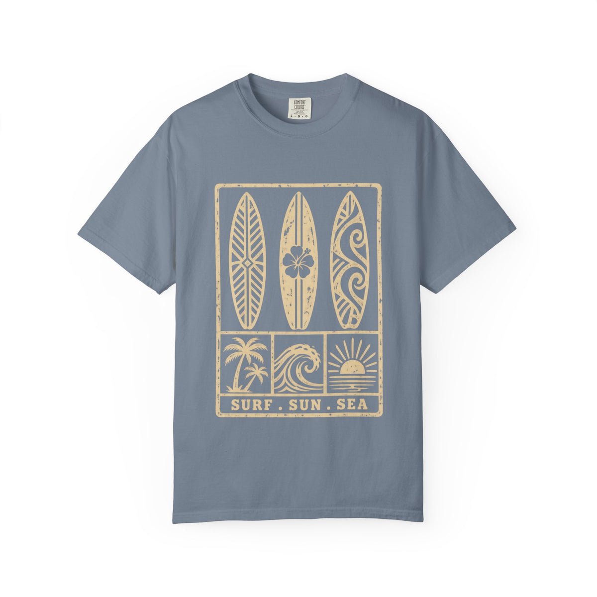 Surf Sun Sea Shirt | Vintage Surfboard Panels Tee | Comfort Colors T-Shirt