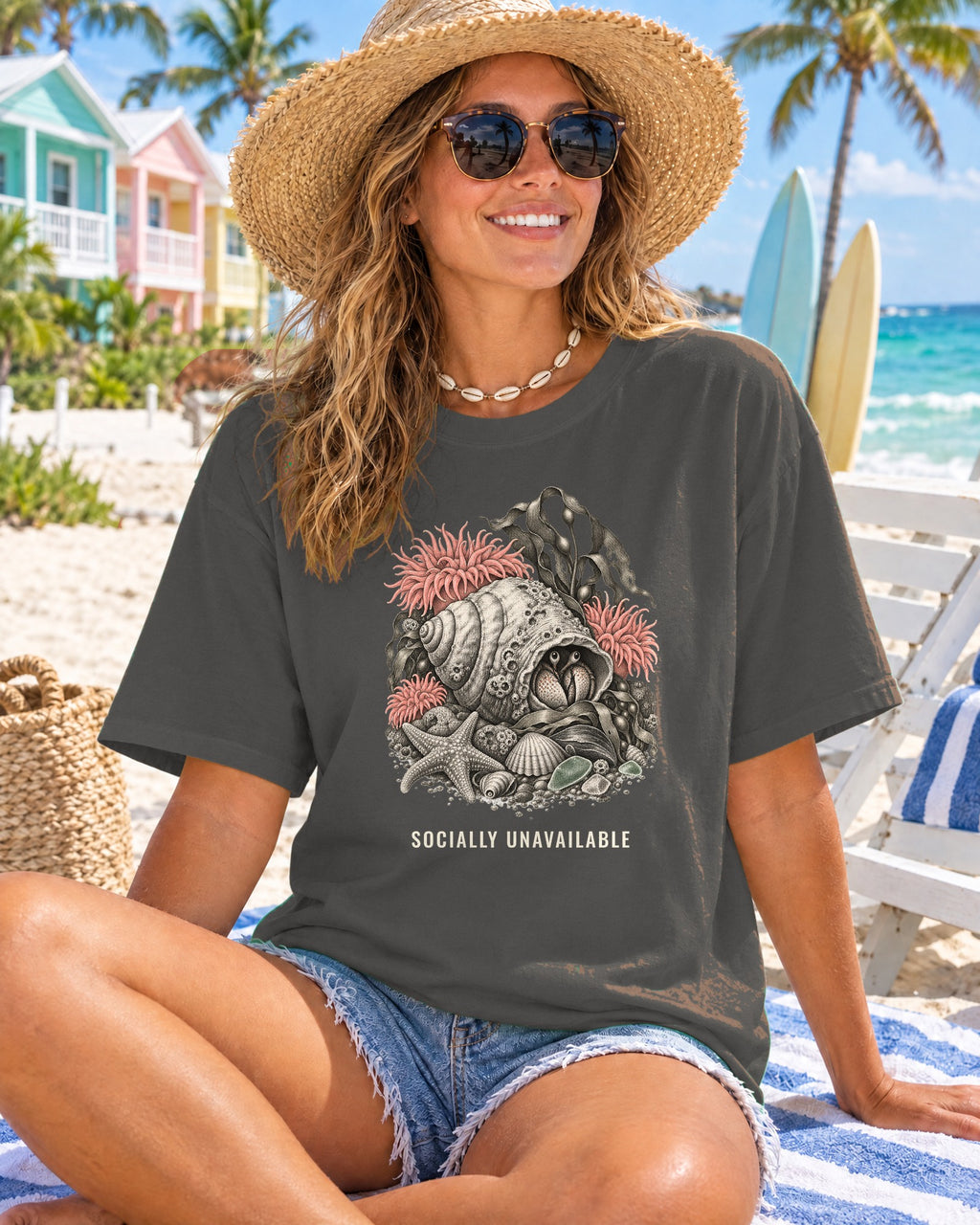 Socially Unavailable Hermit Crab Shirt | Funny Introvert Tee | Comfort Colors T-Shirt