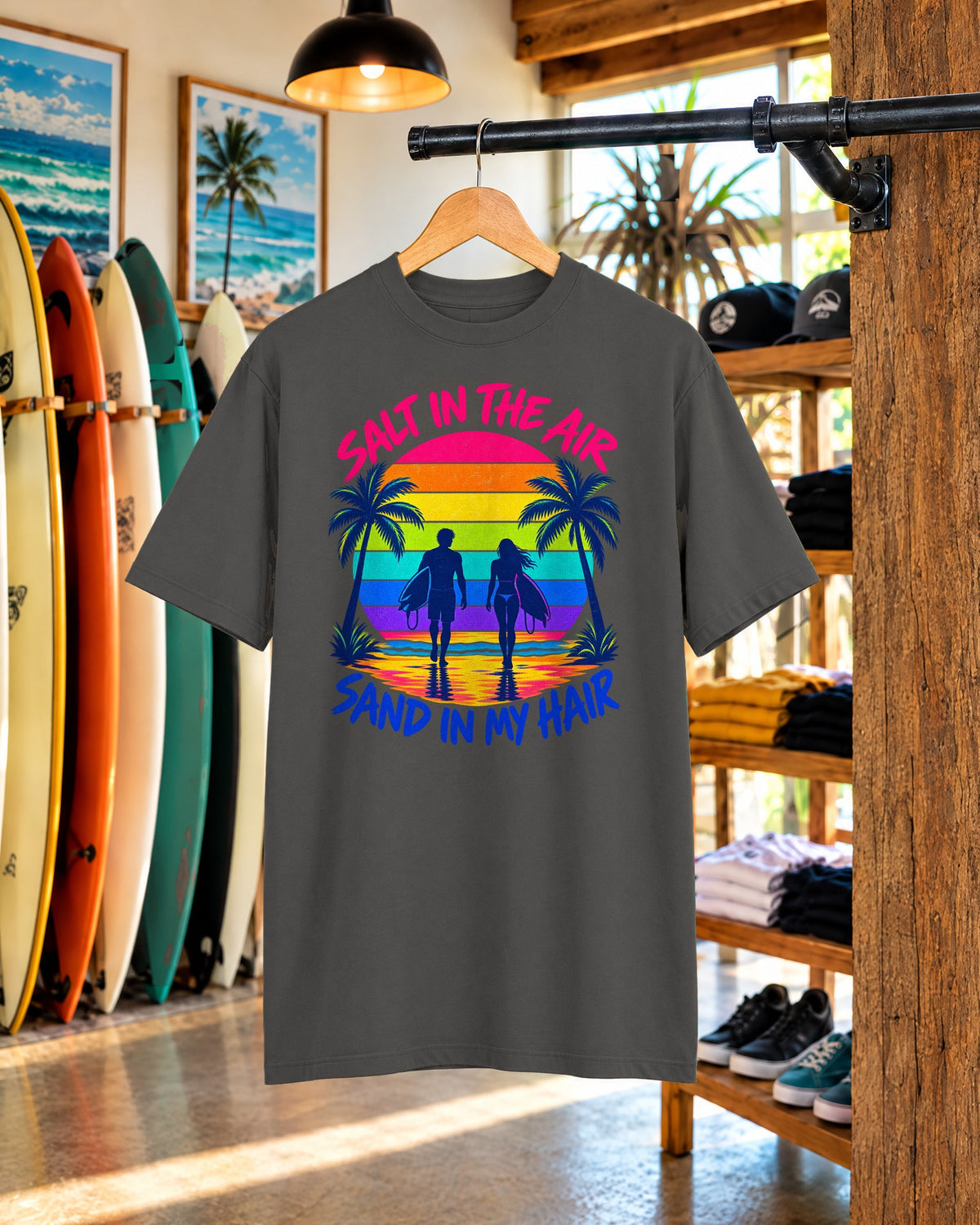 Salt In The Air Tee | Ocean Breeze Shirt | Retro Beach T-Shirt | Comfort Colors