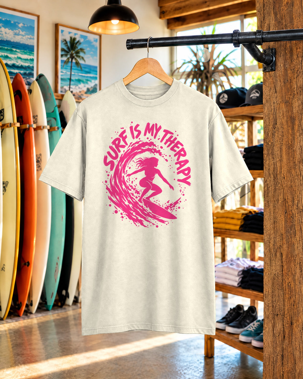 Surf Is My Therapy Shirt | Surfer Girl Brush Script Tee | Comfort Colors T-Shirt