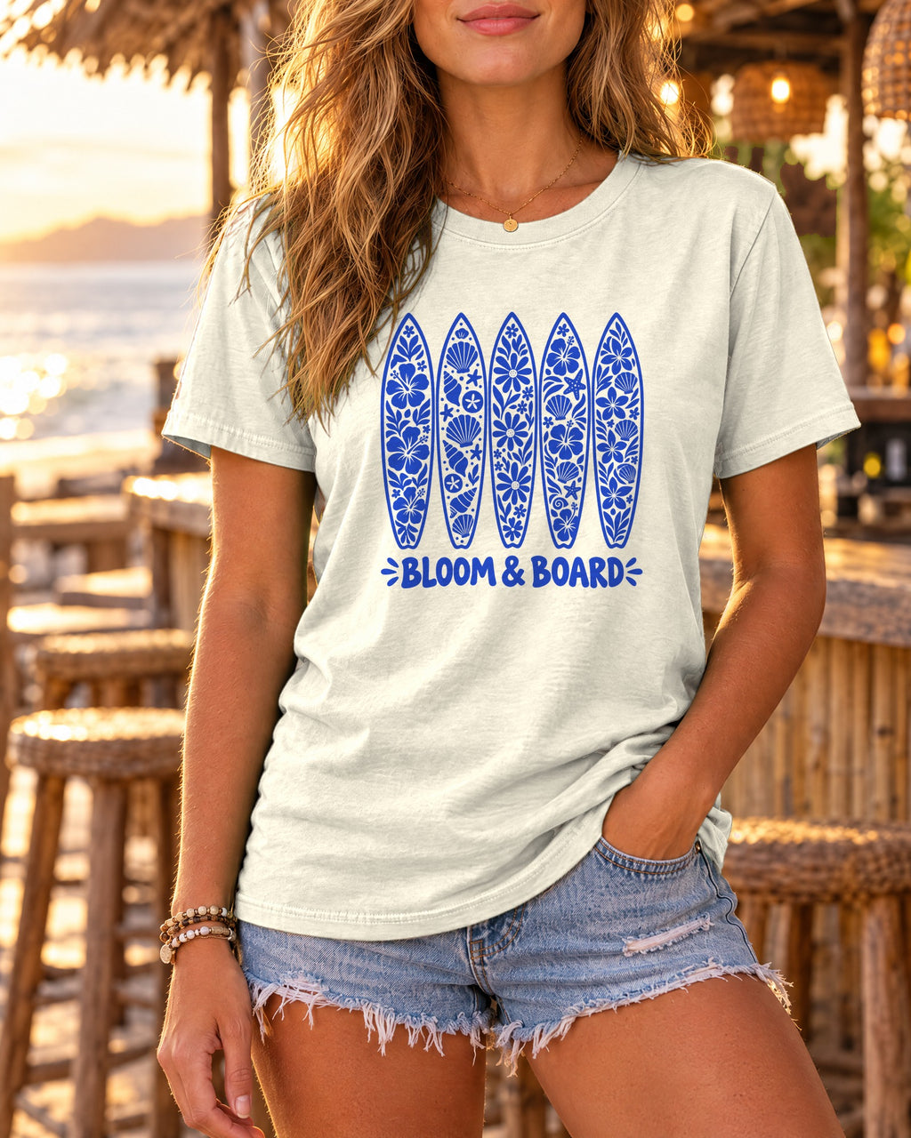 Bloom And Board Shirt | Floral Surfboards Tee | Comfort Colors T-Shirt