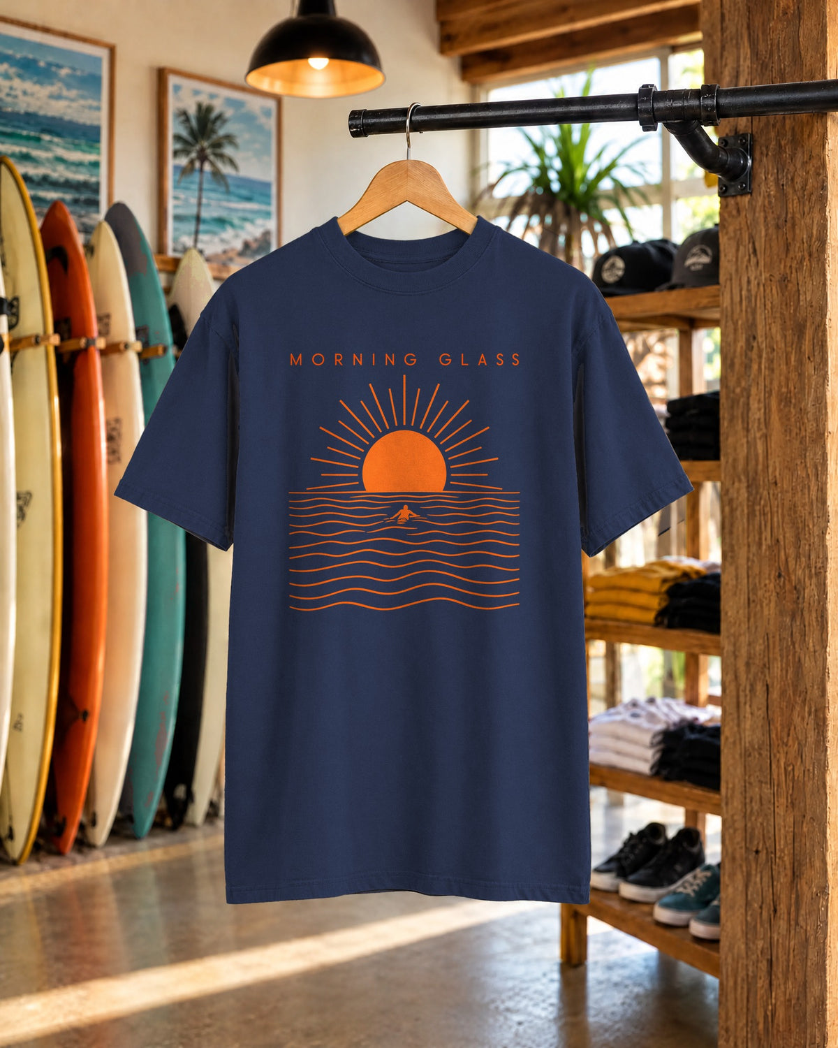 Morning Glass Surf Shirt | Sunrise Paddle Out Tee | Comfort Colors T-Shirt