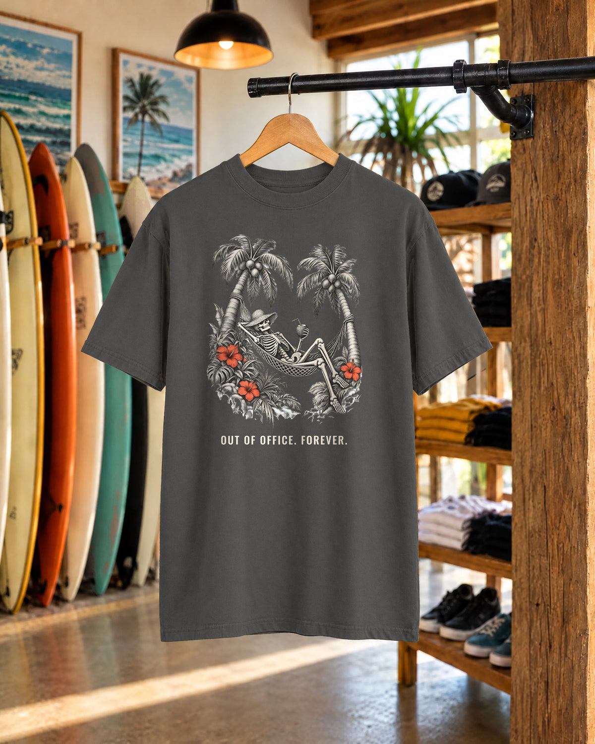 Out Of Office Forever Shirt | Funny Retirement Beach Tee | Comfort Colors T-Shirt