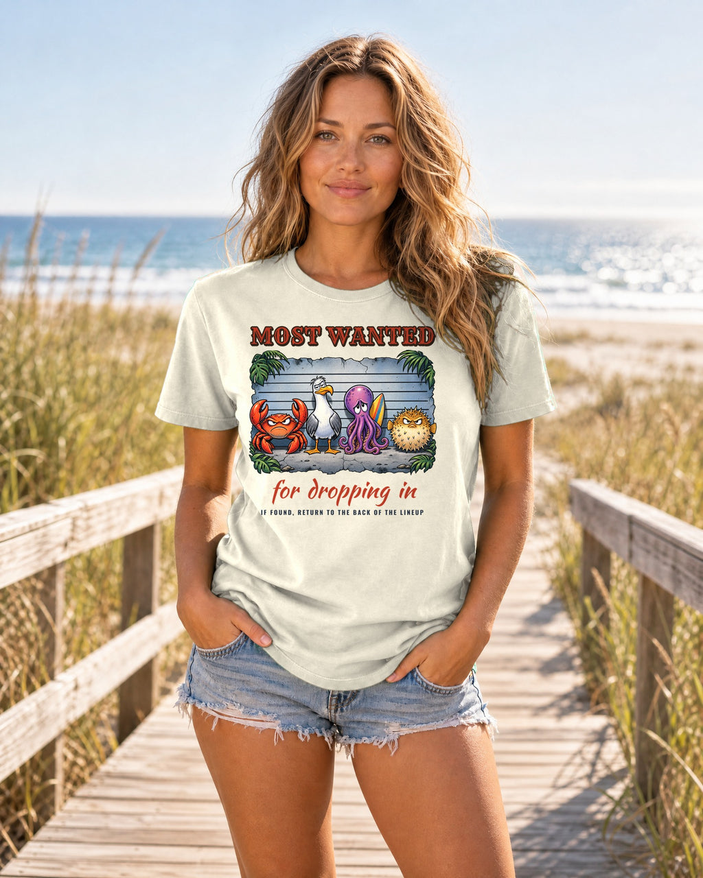 Most Wanted Drop In Shirt | Funny Surf Wanted Poster Tee | Comfort Colors T-Shirt