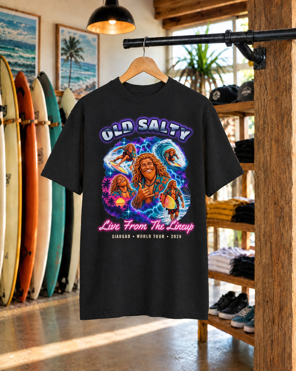 Old Salty Bootleg Shirt | 90s Rap Tee Style Surf Tour Tee | Comfort Colors T-Shirt