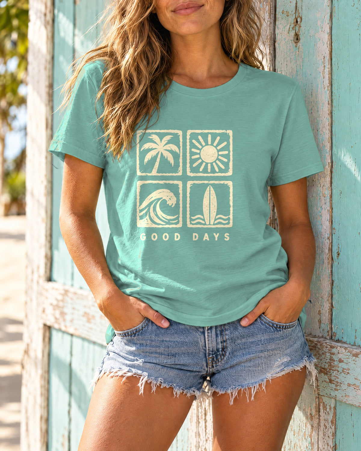 Good Days Stamp Shirt | Mini Beach Badges Tee | Comfort Colors T-Shirt