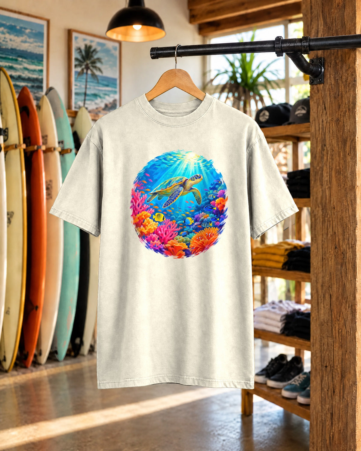 Coral Reef Sea Turtle Shirt | Underwater Ocean Tee | Comfort Colors T-Shirt