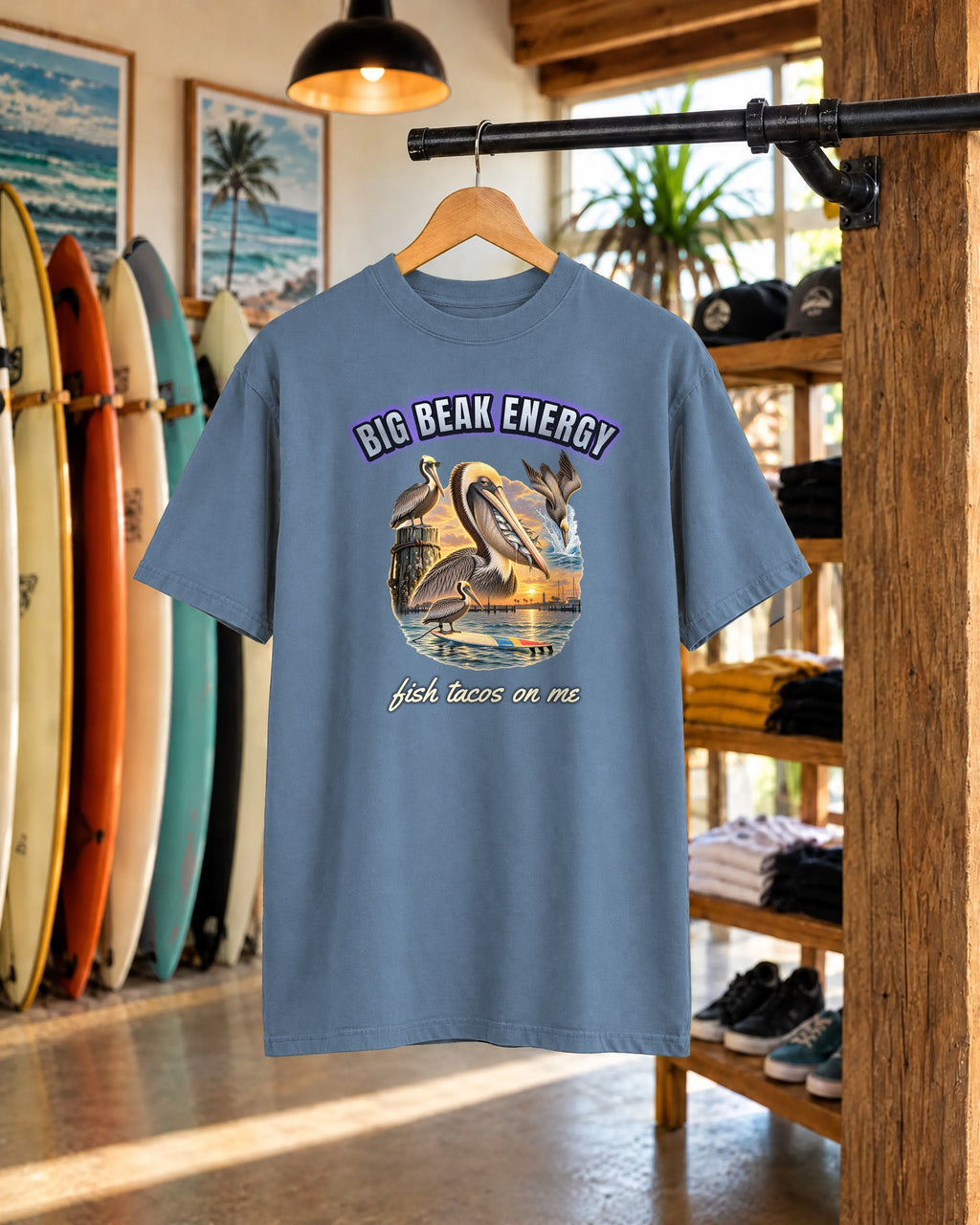 Pelican Big Beak Energy Shirt | Funny Pelican Bootleg Tee | Comfort Colors T-Shirt