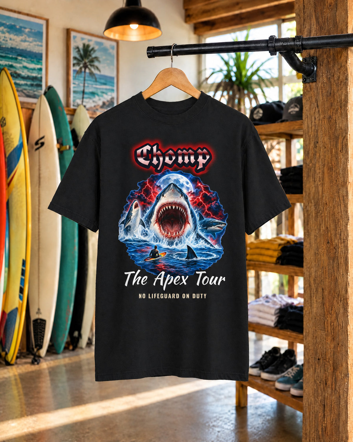 Shark Bootleg Shirt | Chomp Apex Tour 90s Style Tee | Comfort Colors T-Shirt