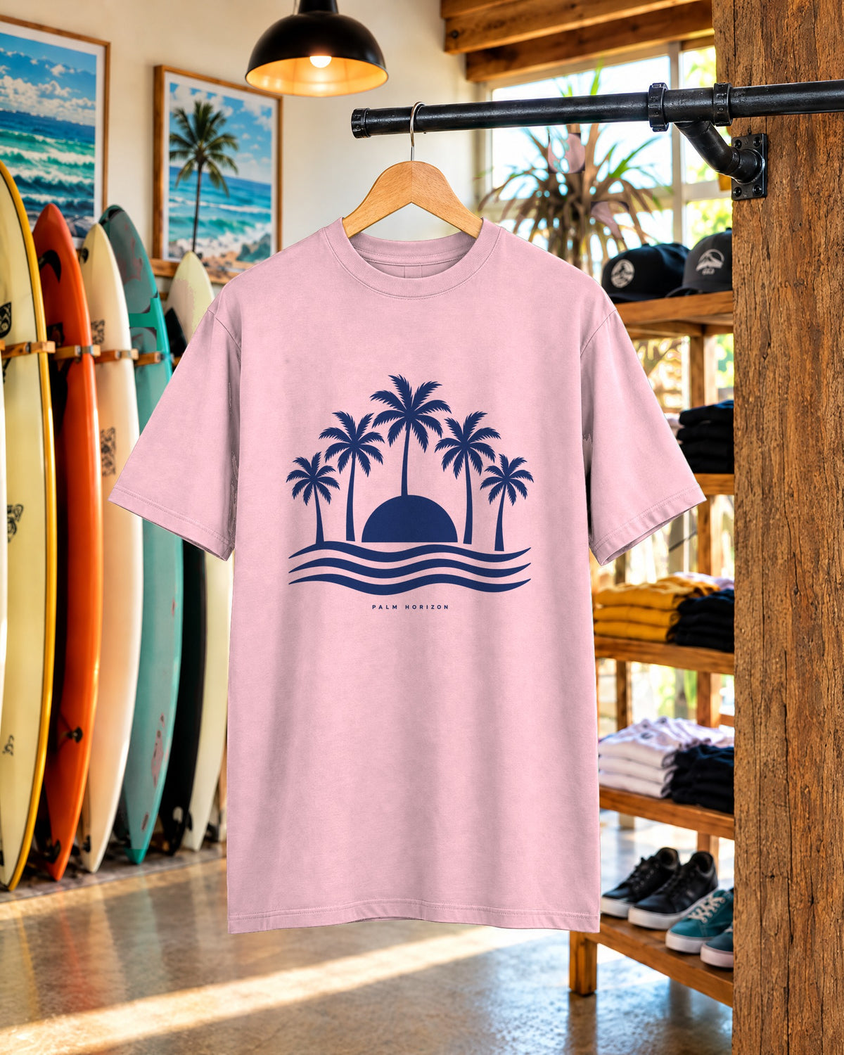 Palm Horizon Shirt | Minimal Sunset Palms Tee | Comfort Colors T-Shirt