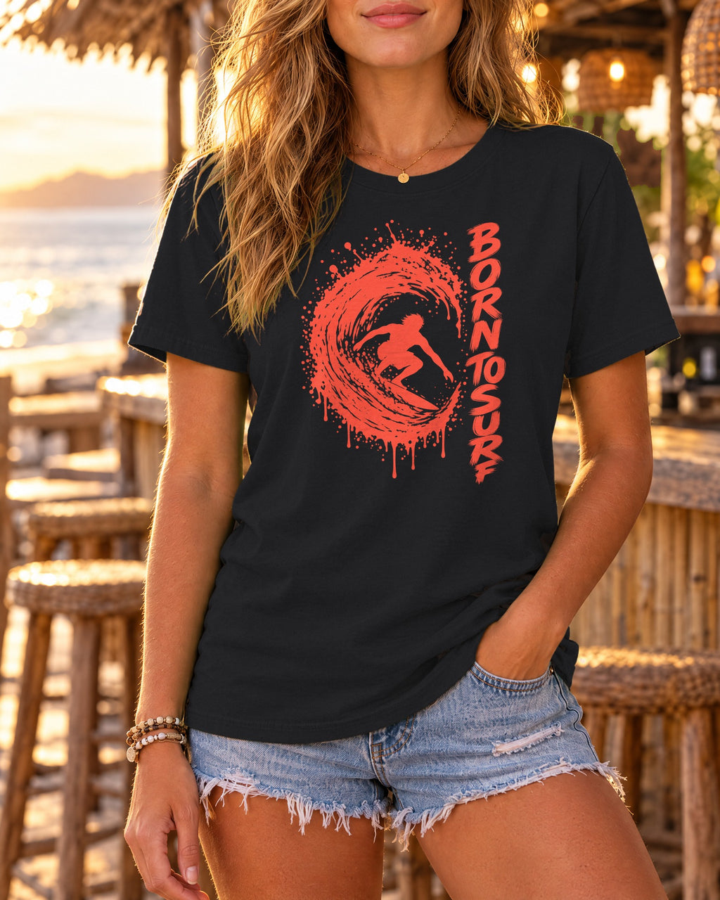 Born To Surf Shirt | Surfer Paint Splash Tee | Comfort Colors T-Shirt