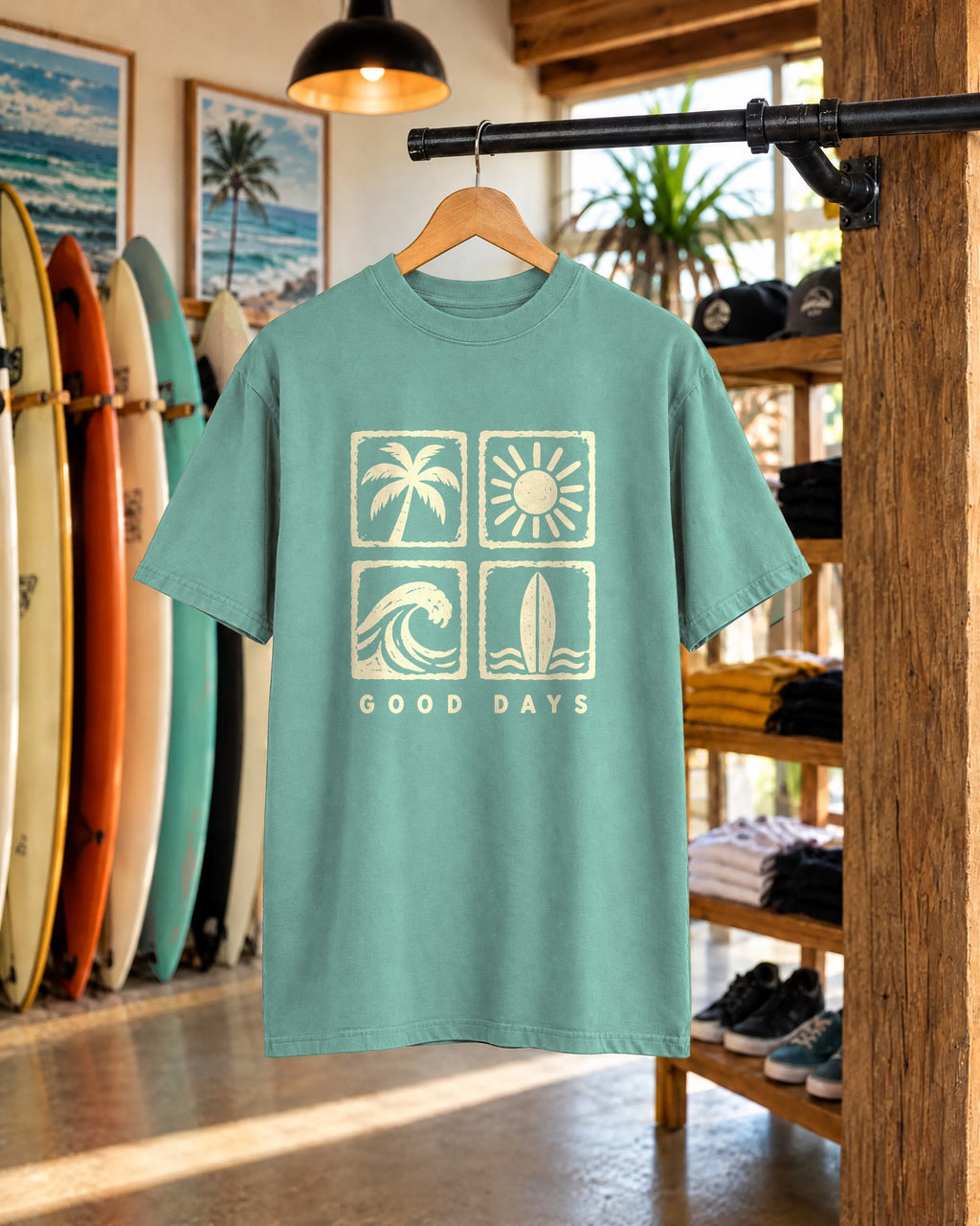 Good Days Stamp Shirt | Mini Beach Badges Tee | Comfort Colors T-Shirt