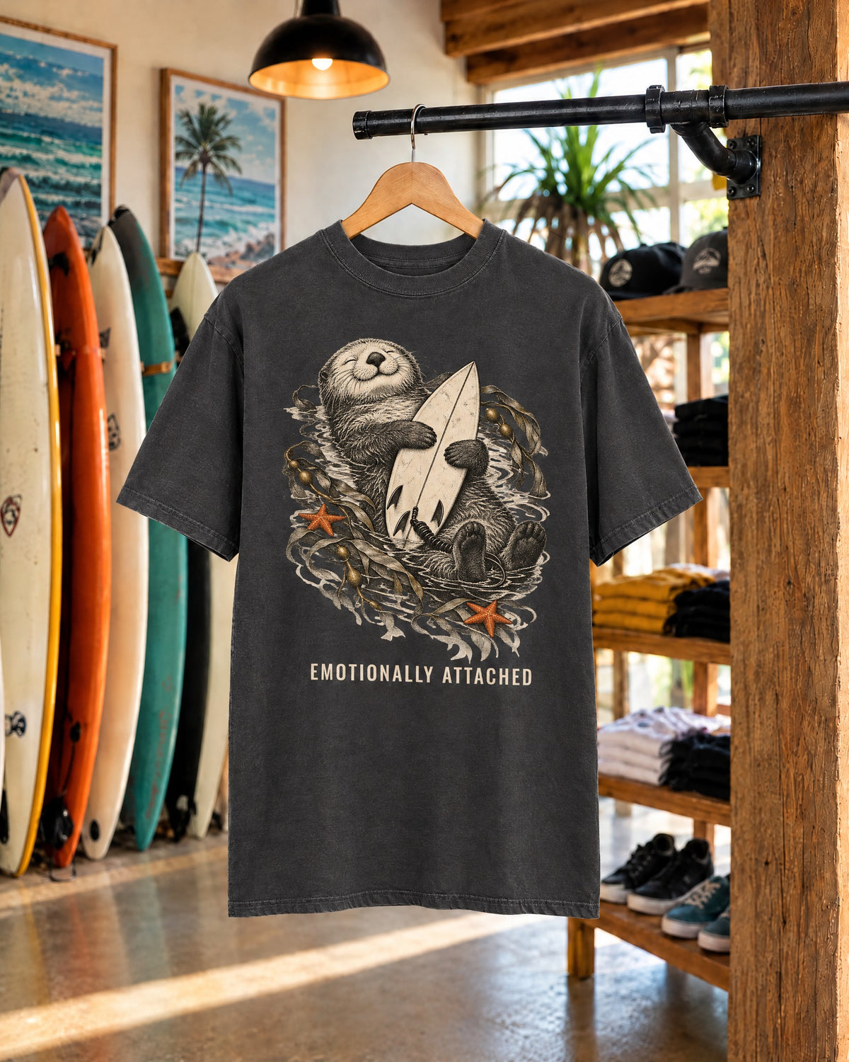 Emotionally Attached Otter Shirt | Cute Otters Holding Hands Tee | Comfort Colors T-Shirt