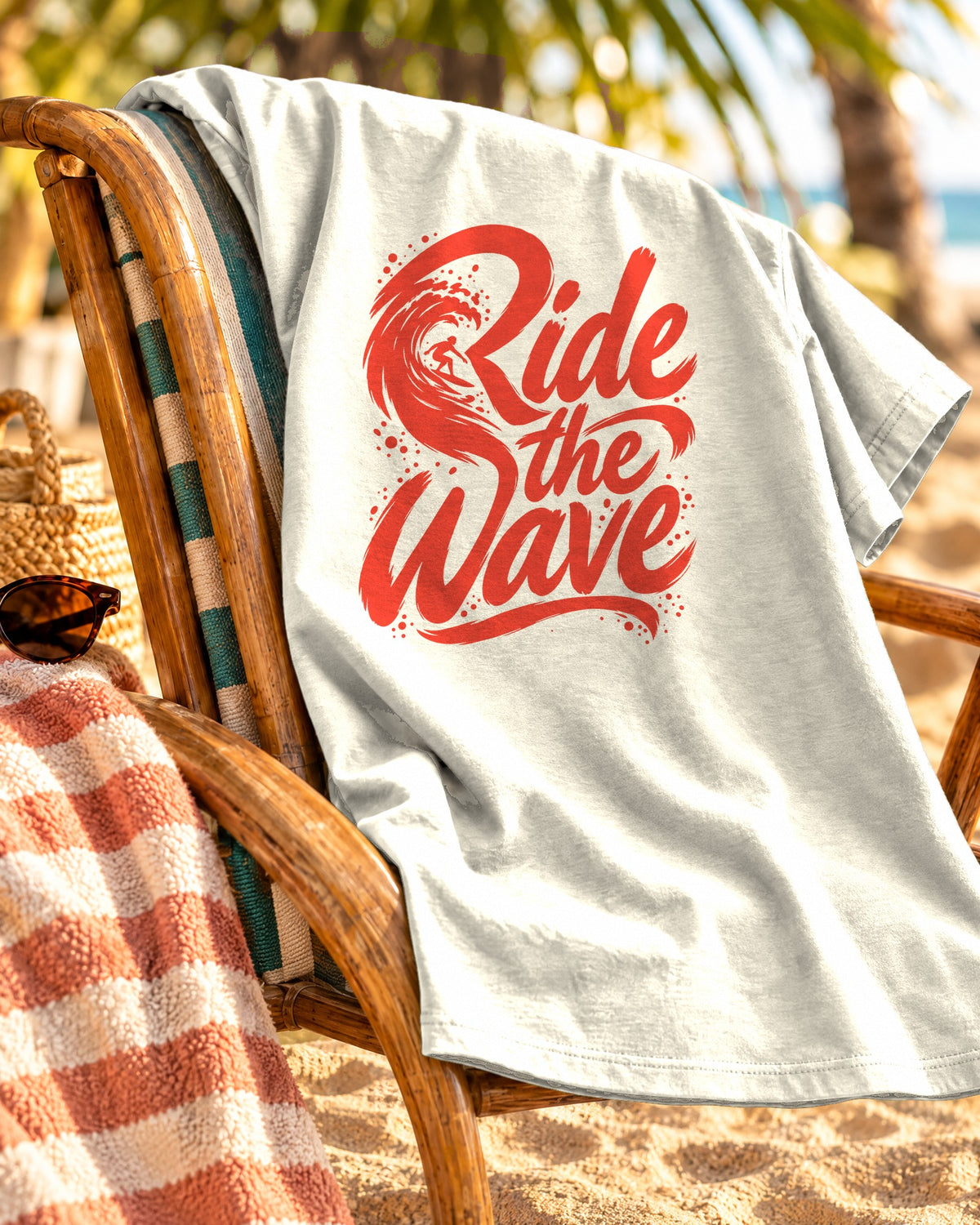 Ride The Wave Shirt | Brush Script Surfer Tee | Comfort Colors T-Shirt