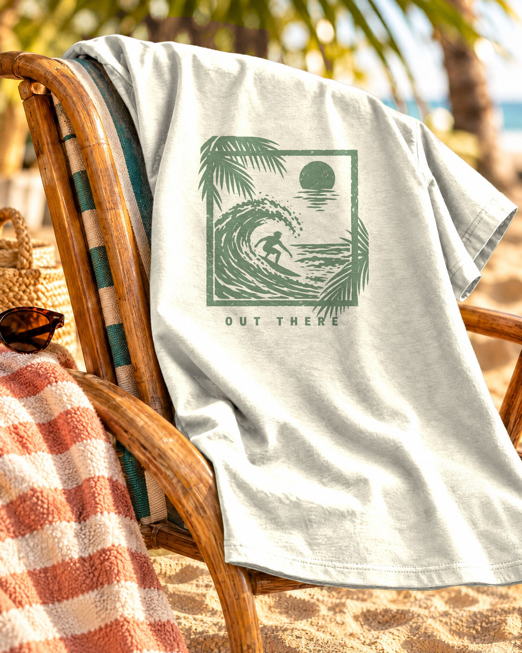 Out There Surfer Shirt | Framed Surf Wave Tee | Comfort Colors T-Shirt
