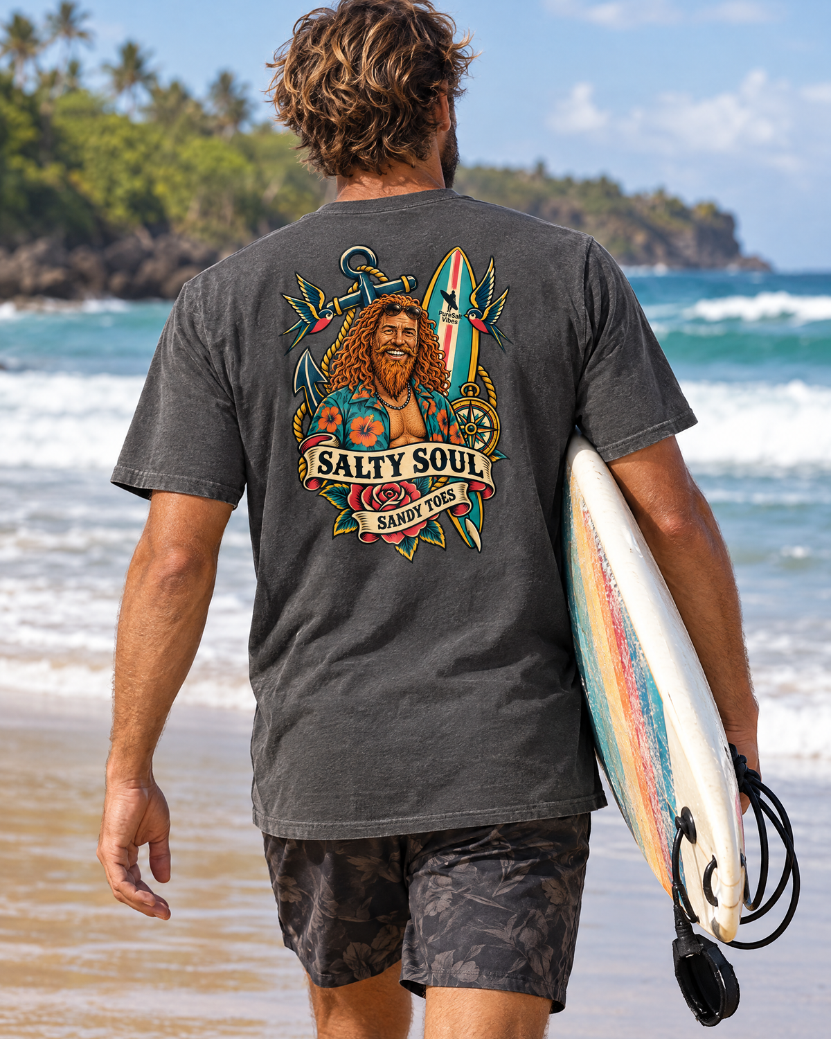 Salty Soul Sandy Toes tee lifestyle mockup 2