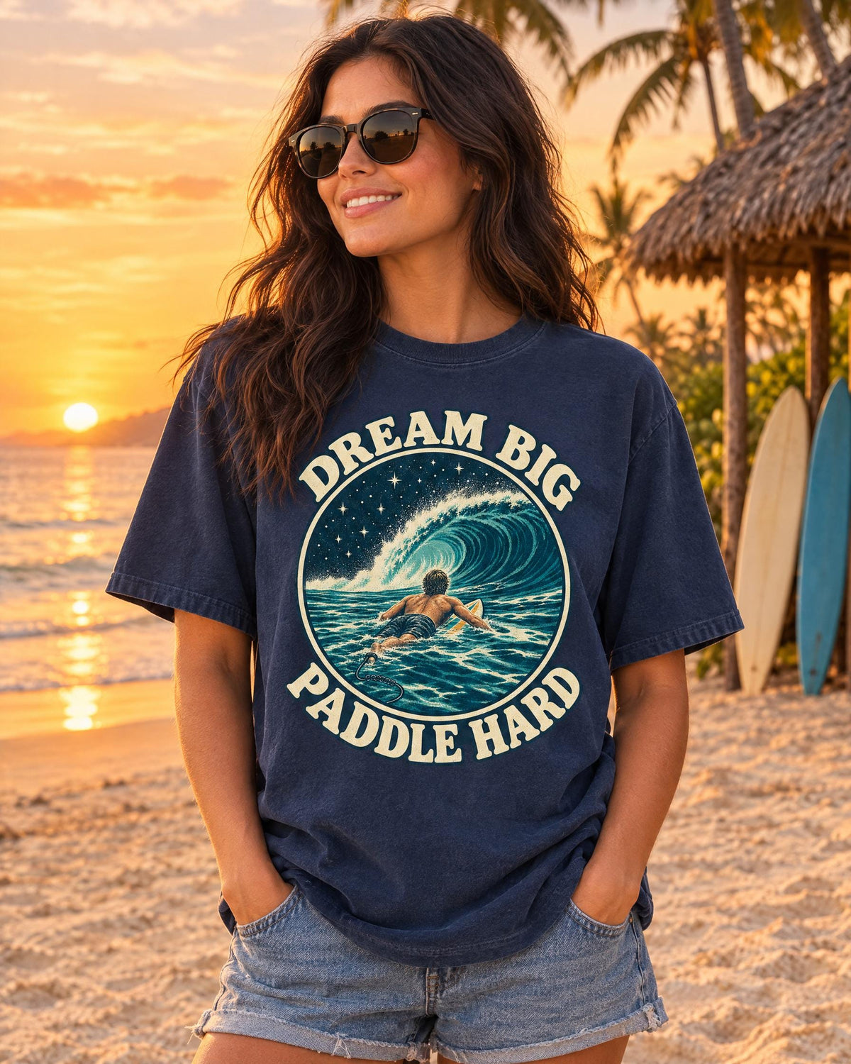 Dream Big Paddle Hard tee lifestyle photo