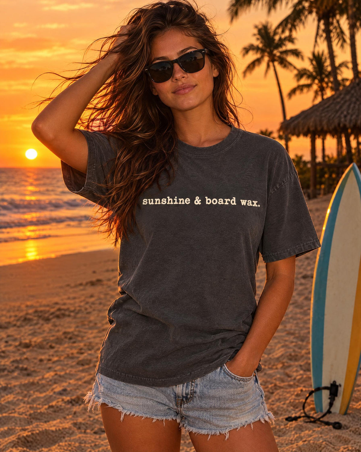 Sunshine & Board Wax tee lifestyle photo