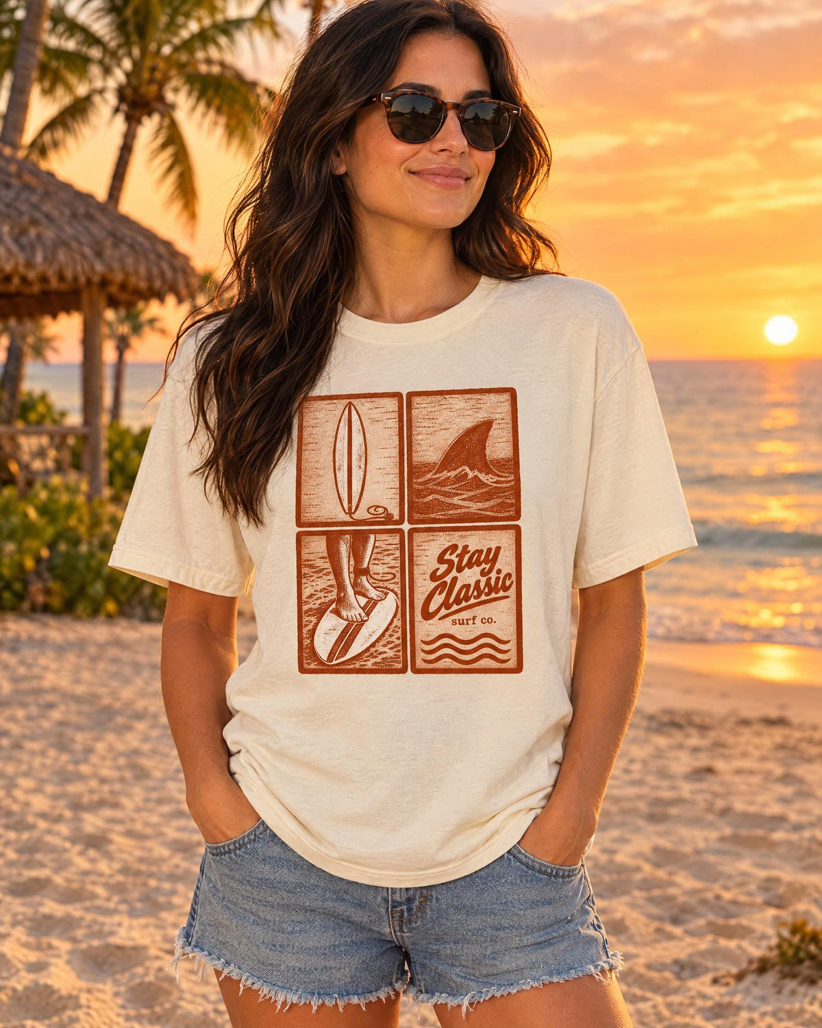 Stay Classic Surf Co tee lifestyle photo