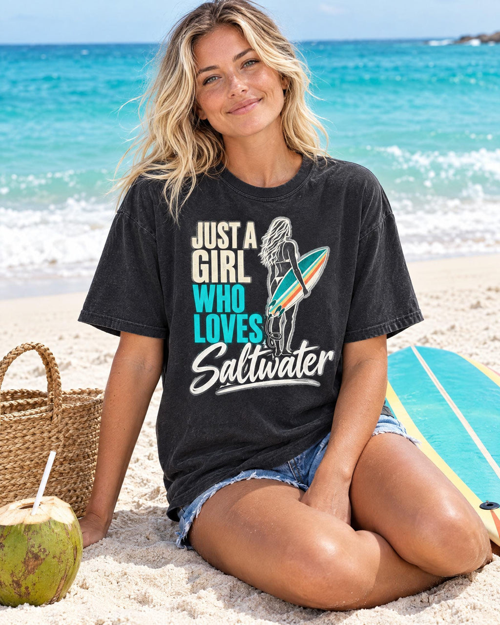 Just A Girl Who Loves Saltwater tee lifestyle photo