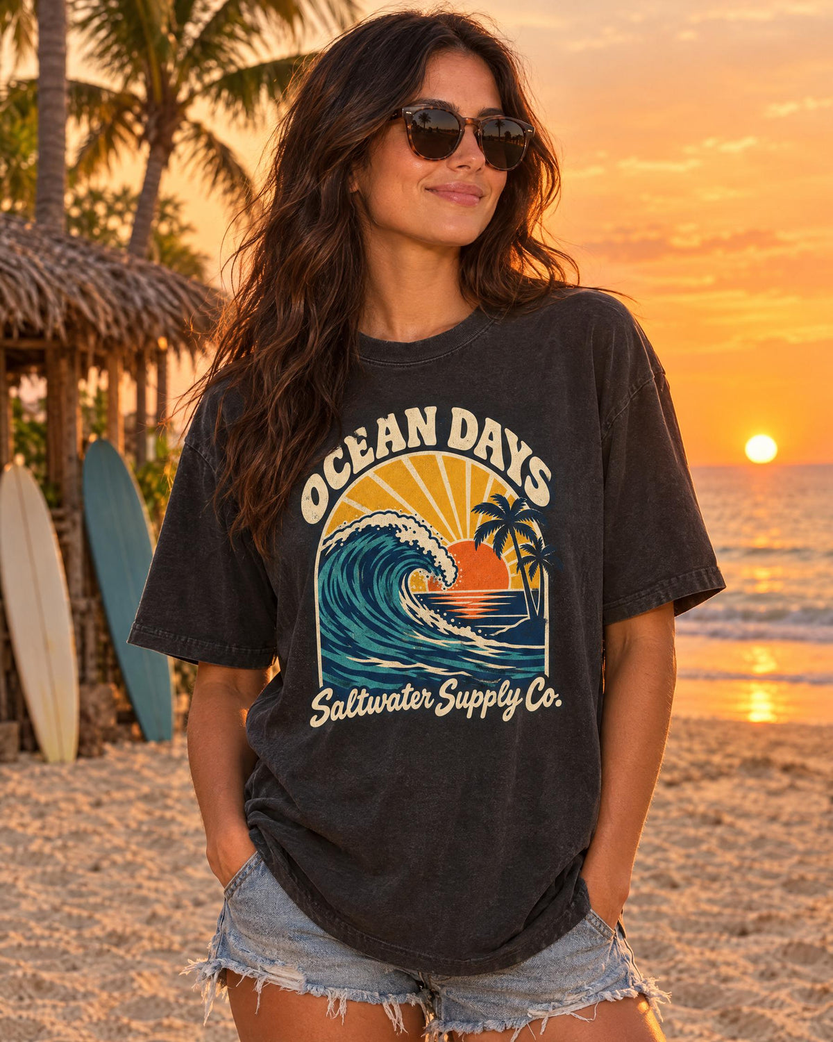 Ocean Days Saltwater Supply Co tee lifestyle photo