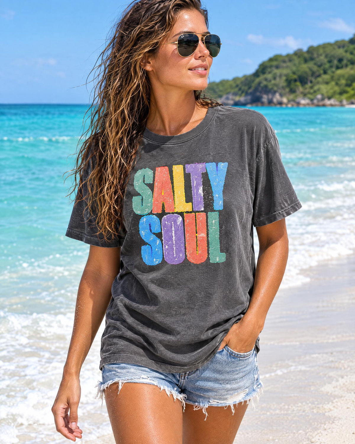 Salty Soul tee lifestyle photo