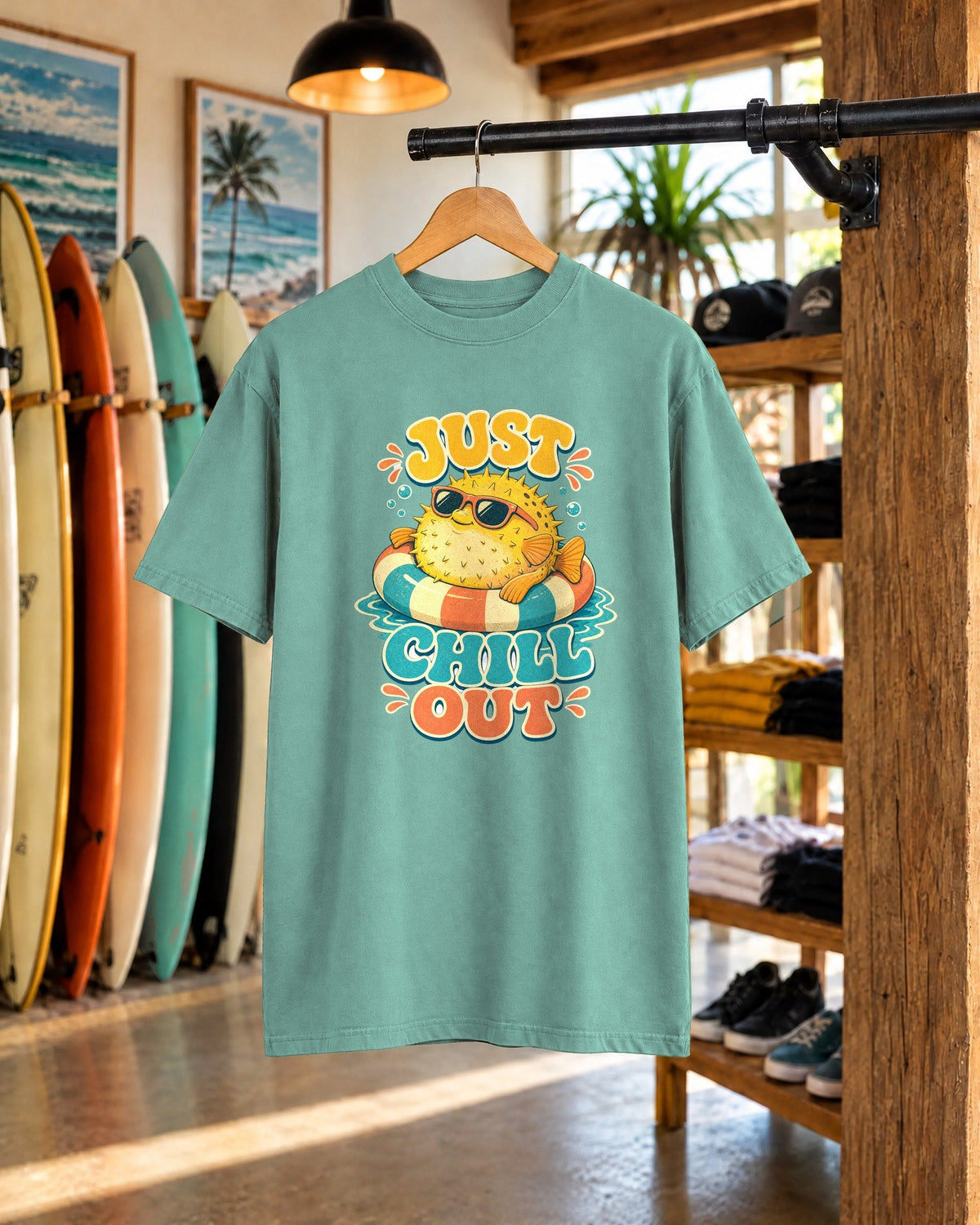 Just Chill Out Tee tee mockup 1