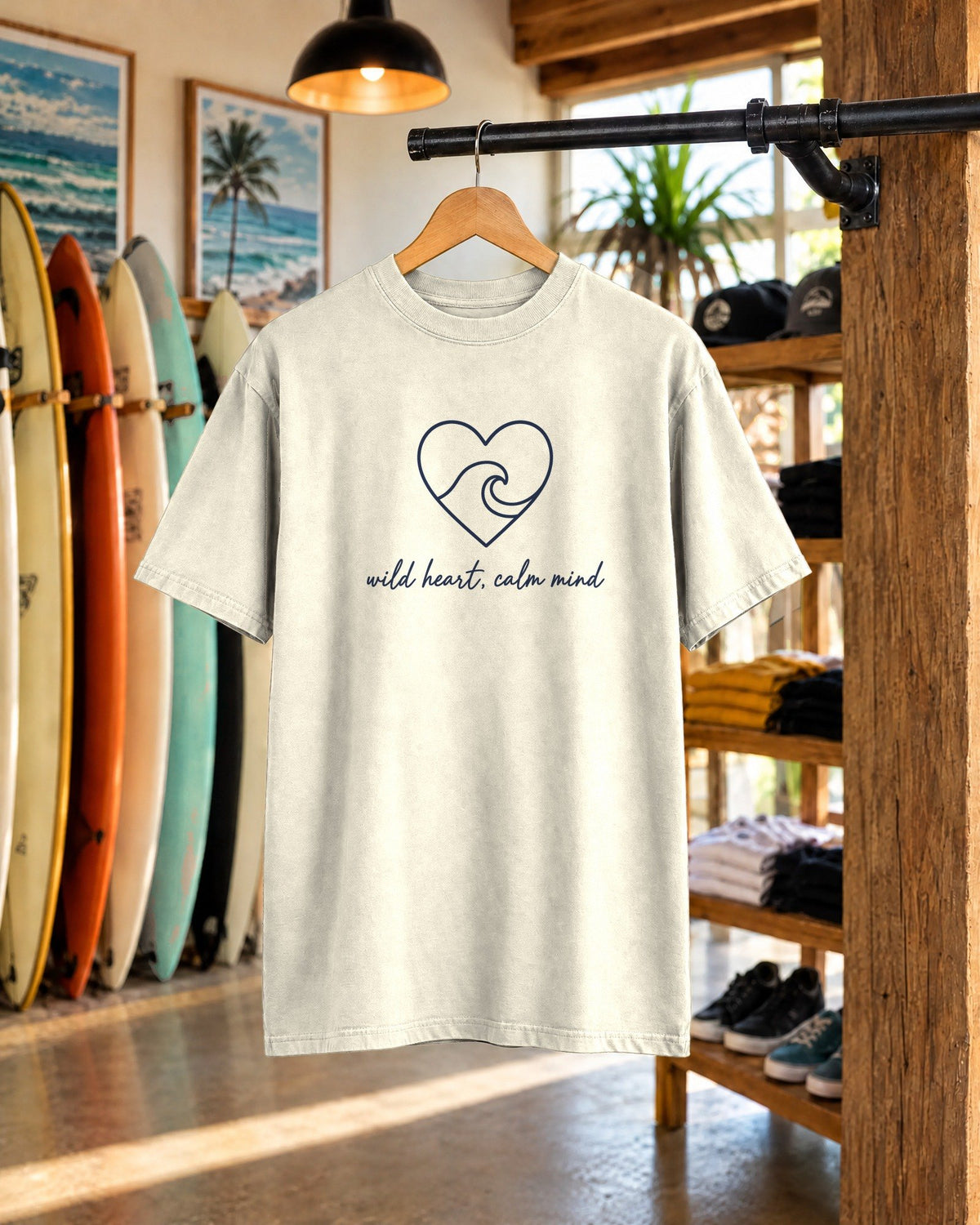 Wild Heart, Calm Mind Tee tee mockup 1