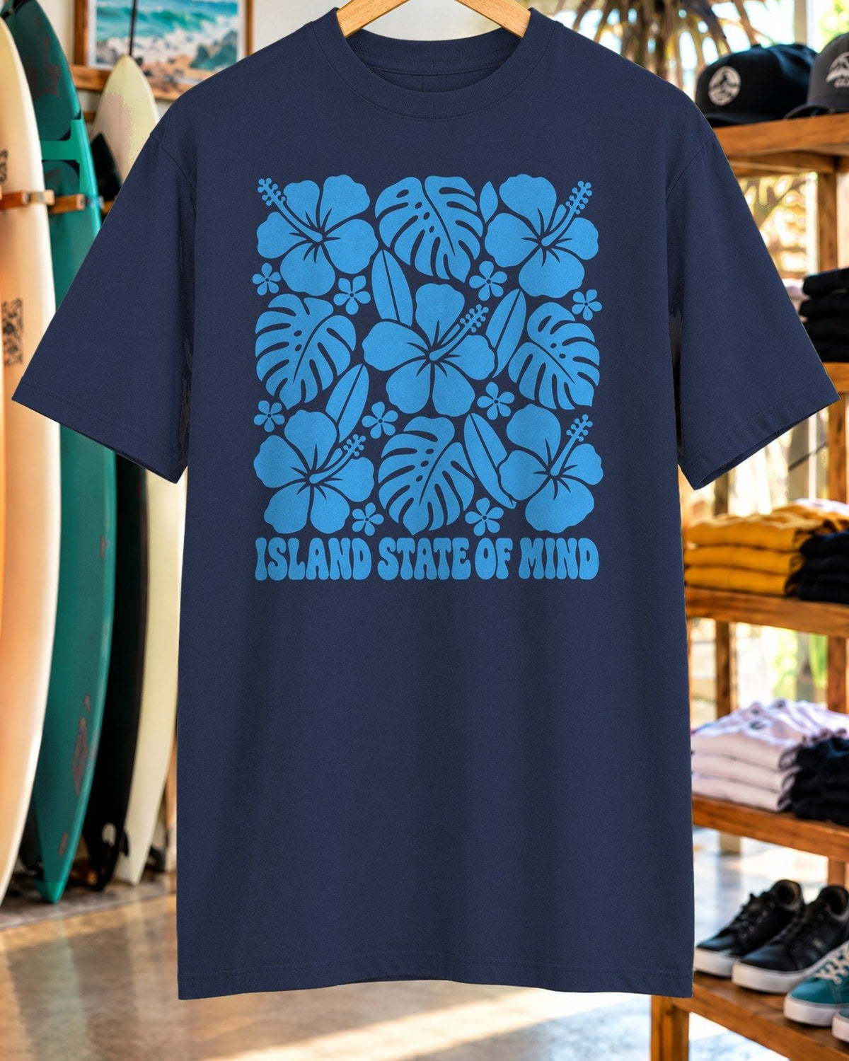 Island State Of Mind Shirt tee mockup close-up