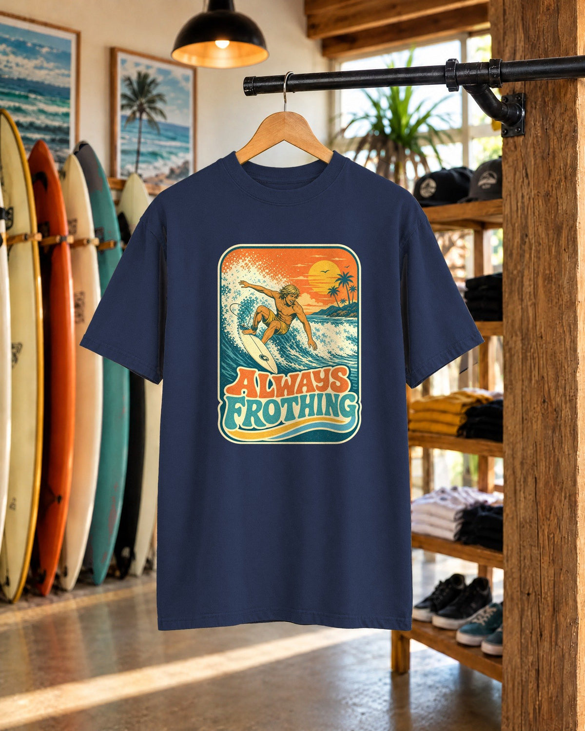 Always Frothing Tee tee mockup 1