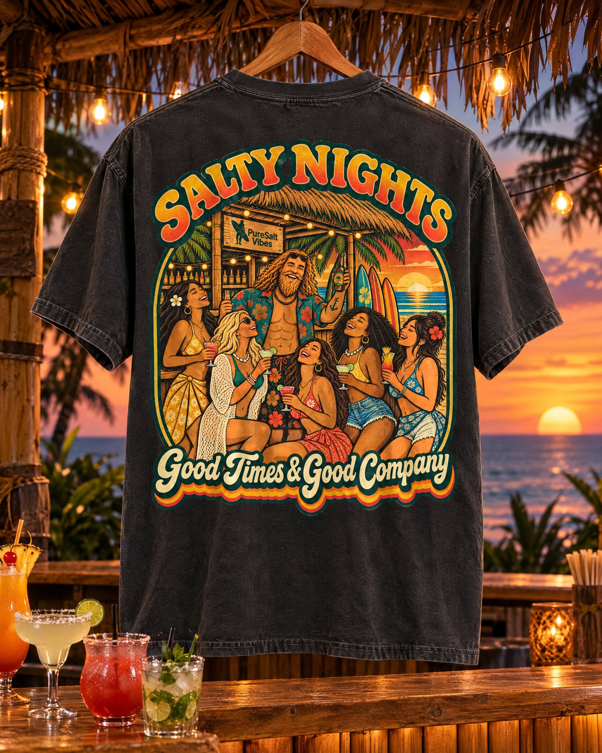 Salty Nights T-Shirt tee mockup 3