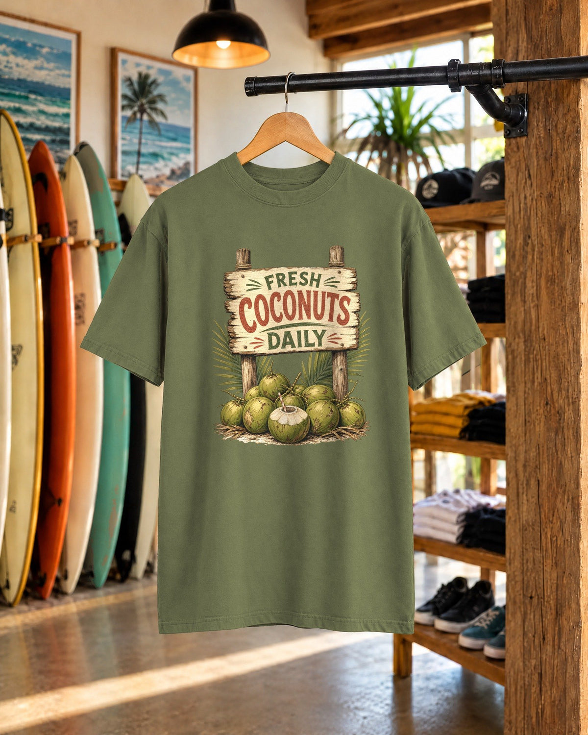 Fresh Coconuts Daily Tee tee mockup 1