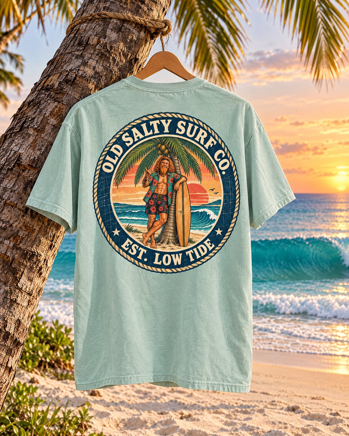 Surf Vintage T-Shirt tee mockup 3