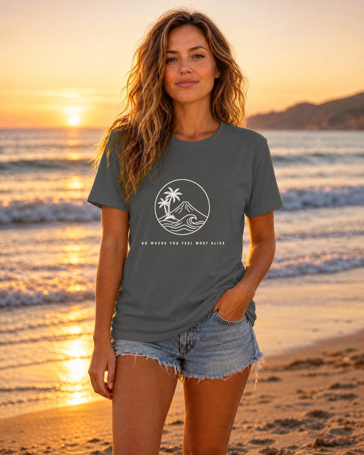 Go Where You Feel Most Alive Tee tee mockup 2