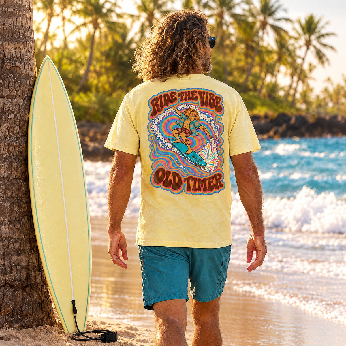 Ride the Vibe Old Timer T-Shirt tee mockup 2