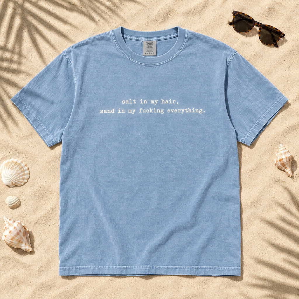 salt in my hair T-shirt tee mockup 1