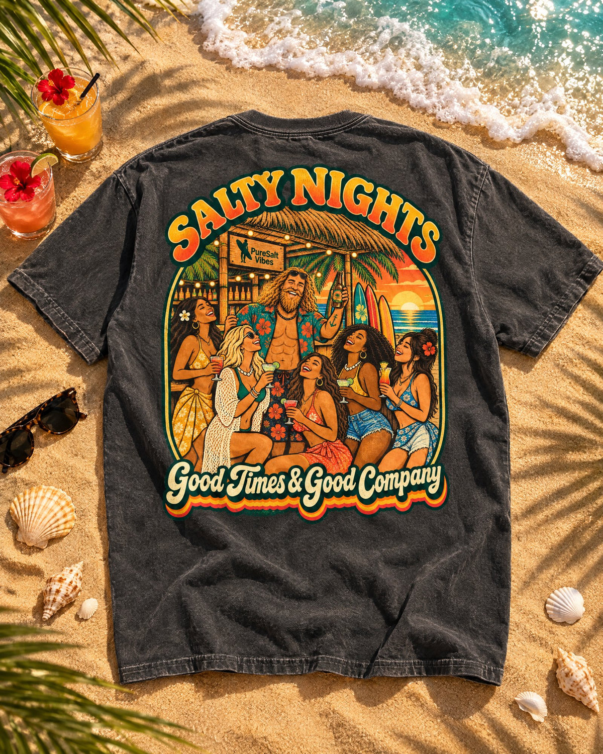 Salty Nights T-Shirt tee mockup 1