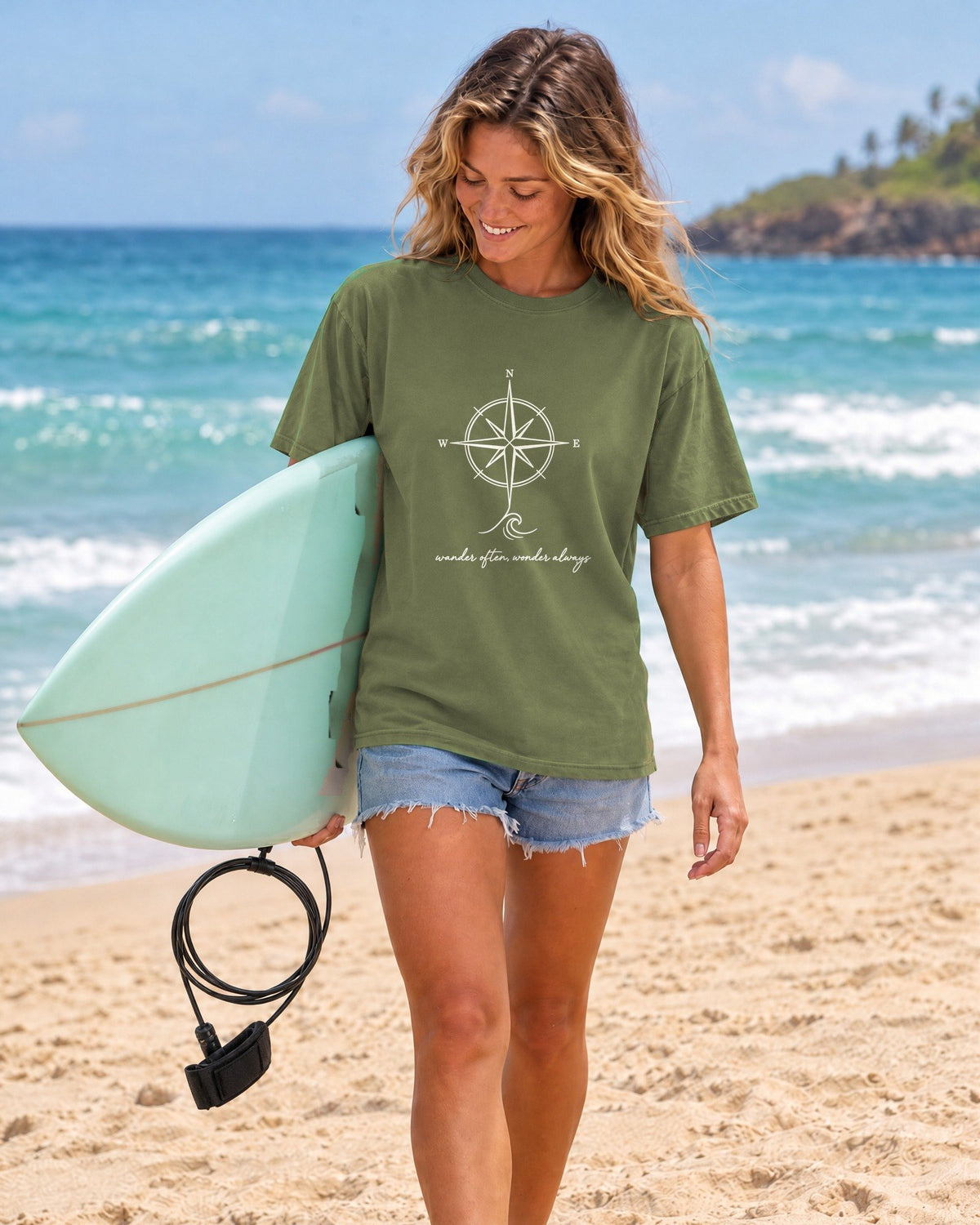 Wander Often, Wonder Always Tee tee mockup 3