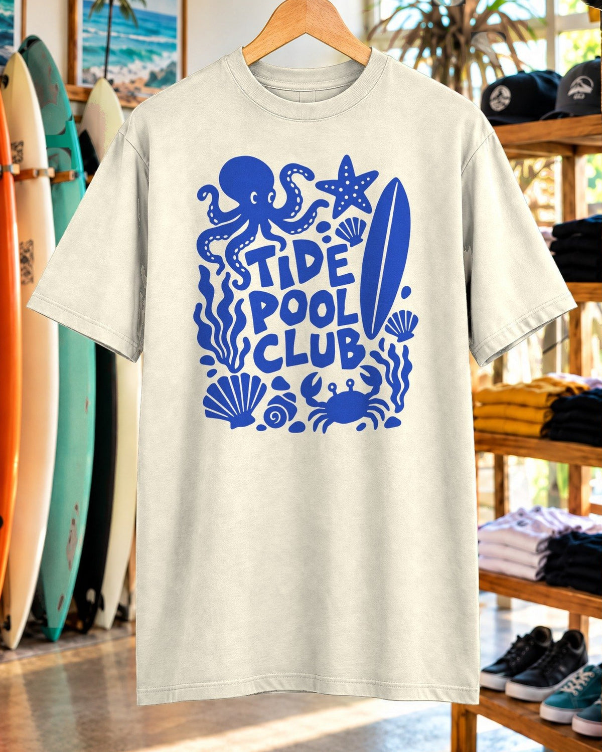 Tide Pool Club Shirt tee mockup close-up