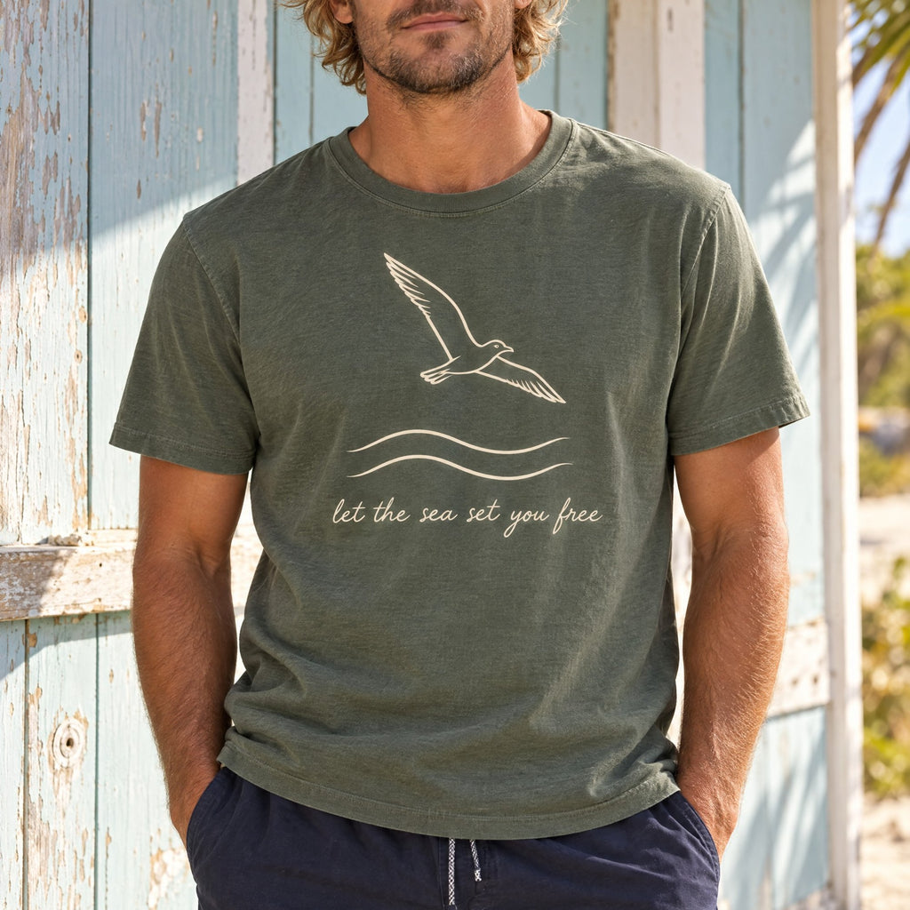 Let The Sea Set You Free Tee tee mockup 1