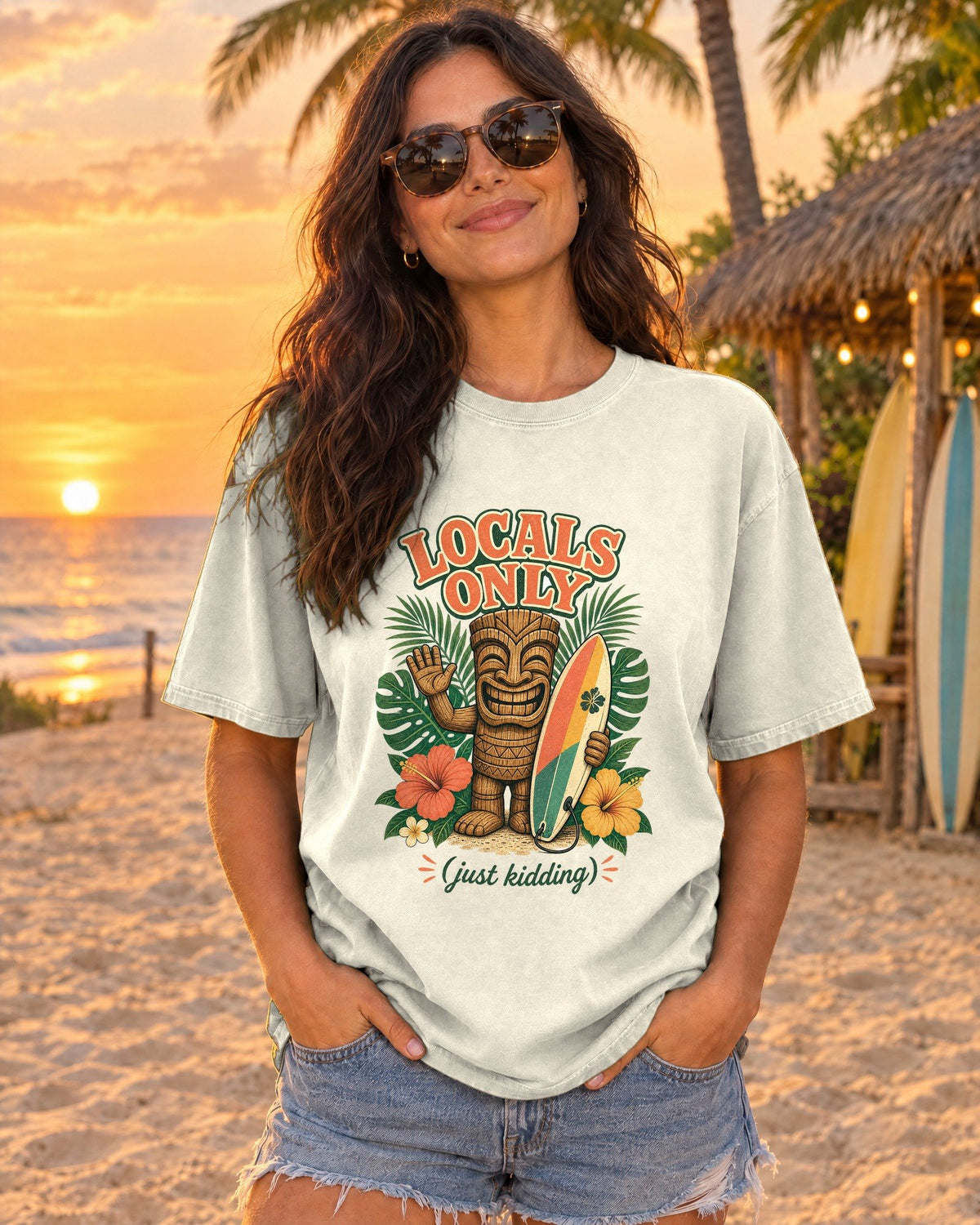 Locals Only (Just Kidding) Tee tee mockup 2